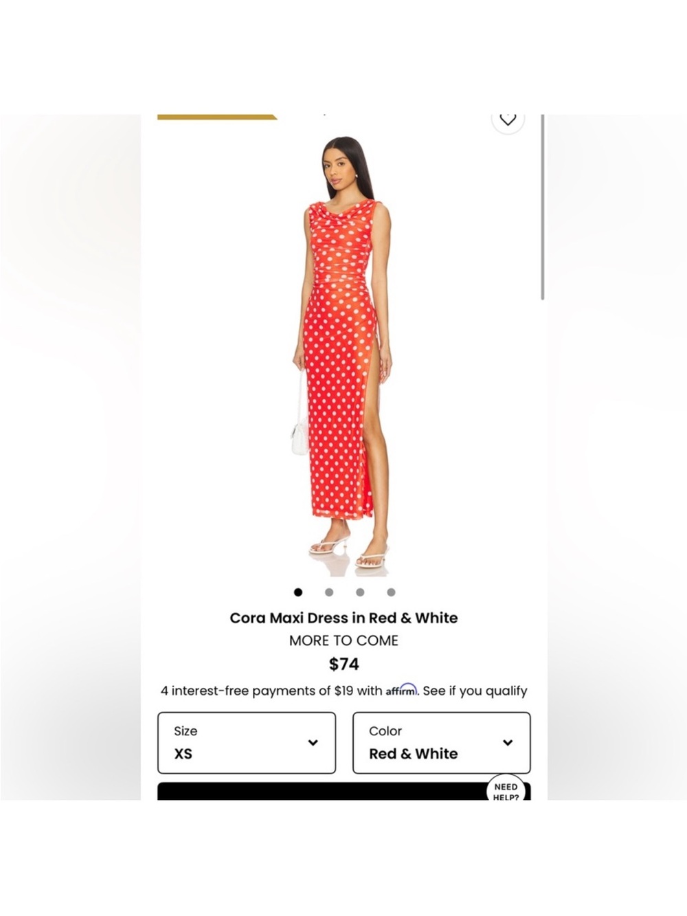 Red Polka Dot Sleeveless Maxi Dress — Cora